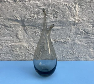 Holmegaard 10 Zoll rauchgrau Kunstglas Entenschnabel Vase Per Lutken signiert - Bild 1 von 7