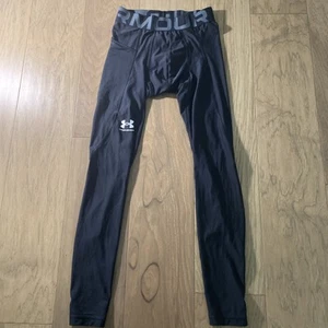 Under Armour HeatGear Base Layer Leggings Fitted Black Pants - Adult Small - Picture 1 of 7