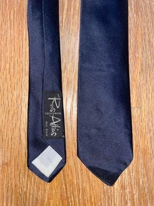 1960s Roos Atkins Of California Dark Blue Tie Narrow Mid Century - Picture 1 of 3