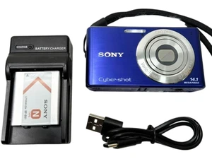 Sony Cyber-shot DSC-W530 Blue Digital Camera 14.1MP Carl Zeiss Lens w/ Charger - Picture 1 of 8