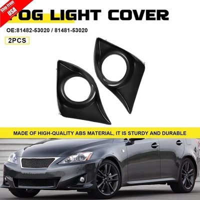 2PC Front Fog Light Lamp Black Cover Bezel LH&RH For Lexus IS250 IS350 2011-2013 Foto 1 de 4