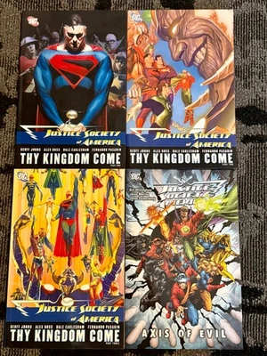 JSA Thy Kingdom Come Part 1-3  + Axis of Evil tpb lot Justice Society America  - Image 1 of 4