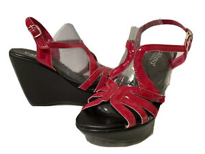 Callisto of California Women’s Platform Wedge Sandals Fuchsia Red, Size 6...YL