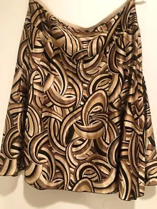BALLINGER GOLD $198 Silk Skirt Geometric print Sz 10 - Picture 1 of 5