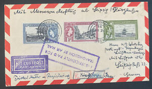 1955 Kingston Jamaica Registered Airmail Cover To Leipzig Germany