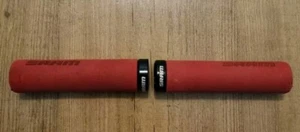 SRAM (Lock On) Handlebar Grips In Black/Silver/Light Red USED - Picture 1 of 10