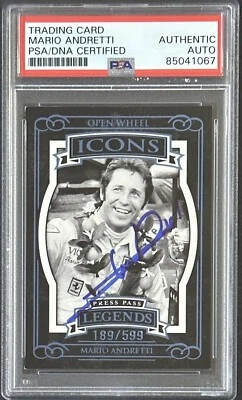 2008 Press Pass Legends #’d /599 Mario Andretti PSA DNA COA Autograph F1 Signed - Image 1 of 2