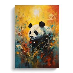 Panda Expressionism Art Canvas Wall Art Print Framed Picture Decor Living Room - Picture 1 of 4