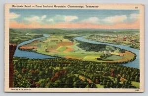 Postcard Aerial View Moccasin Bend Chattanooga Tennessee From Look Out Mountain - Picture 1 of 2