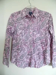 CHAPS WOMAN RALPH LAUREN Pink Paisley Button Down Blouse Top Size Varius - Picture 1 of 7