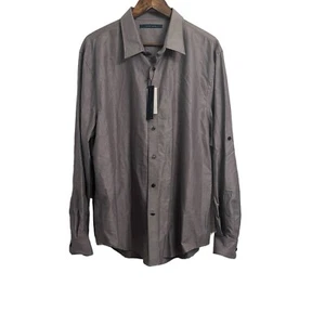 Perry Ellis Dress Shirt Men’s Size XXL Career Business Gray Roll Tab Sleeves NWT - Picture 1 of 5