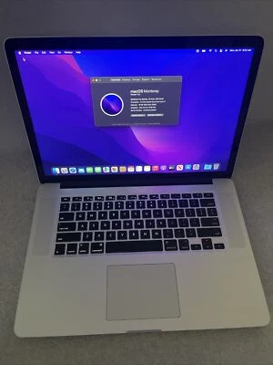 MacBook Pro Retina 15” Core i7 2.5Ghz 16GB RAM 512GB SSD R9 M370X OS Monterey 12 - Image 1 of 4