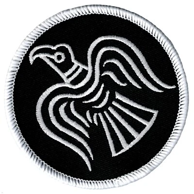 PARCHE NEGRO ODIN CUERVO EMBLEMA VIKINGO bordado hierro-en MITOLOGÍA NÓRDICA NORUEGA Foto 1 de 4