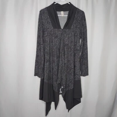 Cárdigan largo asimétrico Chalet para mujer pequeño gris cachemira Lagenlook hada bruja Foto 1 de 4