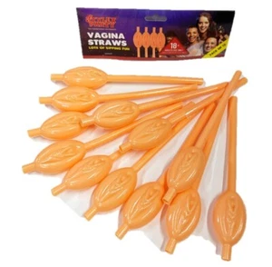 12 X Vagina Straws Sipping Straw Lesbian Hen Party Stag Funny Joke Novelty - Picture 1 of 2