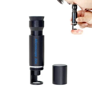 50X Full Metal Jewelry Magnifier Mini Pocket Microscope Compact Blue Coated Lens - Picture 1 of 6