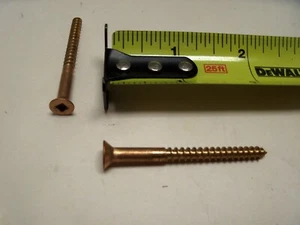 #8 X 2" Silicon Bronze Square Drive Flat Head Wood Screw USA VINTAGE Qty 20 - Picture 1 of 1