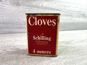 Vintage A Schilling & Co of San Francisco Spice Tin Cloves 4oz - Picture 1 of 7