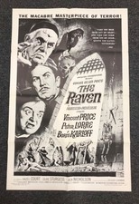 THE RAVEN R1967 KARLOFF PRICE LORRE Roger Corman HORROR US One Sheet Poster