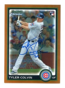 2010 Bowman Chrome Draft Orange Refractor 32 Tyler Colvin RC Auto Rookie 18/25