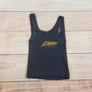 Brandy Melville Shirt Women One Size Black Cropped Tank Top Sleeveless Ladies A7 - Picture 1 of 8
