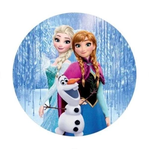 Runde Frozen Elsa Anna Hintergrund Prinzessin Geburtstag Foto Hintergründe Zubehör  - Bild 1 von 6