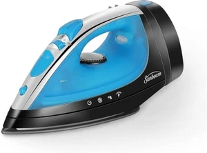Plancha de vapor Sunbeam Steammaster, 1400 W, cable retráctil, apagado automático, azul - Imagen 1 de 8
