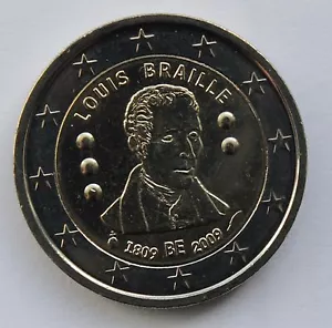 BELGIEN - 2€ Euro Gedenkmünze 2009 - Louis Braille 200 unzirkuliert - Bild 1 von 1