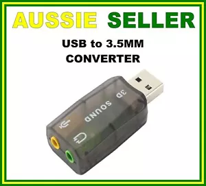 USB 2.0 to 3D Audio Sound Card External Adapter Mic Microphone Stereo Ext Output - Picture 1 of 2