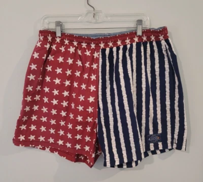 Terno de banho clássico Gant masculino grande azul vermelho baús bandeira dos EUA shorts piscina verão - Imagem 1 de 4