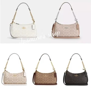 Neu mit Etikett Coach Teri Schultertasche aus charakteristischem Canvas CA548/cv933 - Bild 1 von 44
