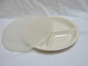 ANCHOR HOCKING DIVIDED MICROWARE MICROWAVE COOKWARE DISH PLATE W/ LID - Picture 1 of 6