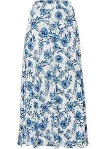 Neu Hübscher Jersey-Rock Gr. 44/46 Azurblau Weiß Damen Maxirock Freizeit-Skirt - Bild 1 von 1