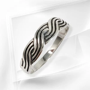 Sterling Silver Men's Ring *Plain Braided Ring *Genuine 925 Sterling Silver - Picture 1 of 4