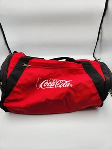 Vintage 1990s Leeds "Enjoy Coca-Cola" Red And Black Medium Duffle Bag - Picture 1 of 8