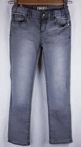 PEEK DUNGAREES Girls grey denim jeans pants Size 10 - Picture 1 of 6