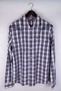 Lee Men Casual Shirt Blue Check Cotton size L - Picture 1 of 7