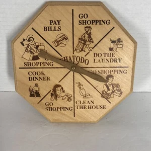 Vintage Wooden Spinner Go Shopping Novelty Item Made in USA - Picture 1 of 3