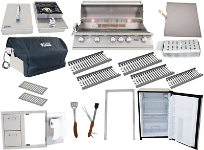 Lion Grill Package 40" Grill, Side Burner, Mini Fridge + Storage Door/Drawers! - Image 1 of 4