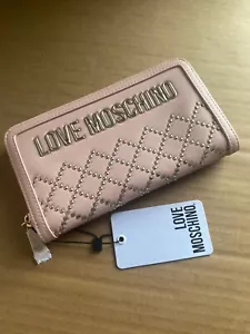 Love Moschino Portafogli Pu Rosa Light Pink Wallet Coin Purse New NWT - Picture 1 of 6