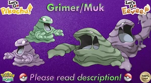 ⭐Shiny/Non-shiny Grimer/Muk 6IV XL⭐Pokémon Let's Go Pikachu/Eevee HOME (💯Legal) - Picture 1 of 21