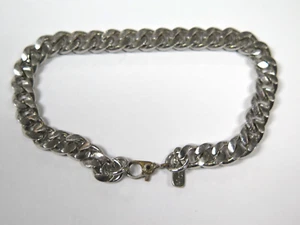 Brazalete único vintage de eslabones de cadena tono plata de Monet 7" - Imagen 1 de 7
