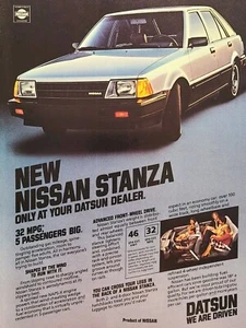 Anuncio impreso vintage Datsun Nissan Stanza sedán 1981 - Imagen 1 de 4
