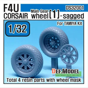 DEF Model 1/32 Vought F4U Corsair Main Gear Sagged Wheels Set 1 for Tamiya kit - Foto 1 di 1