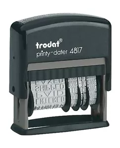 Trodat Printy 4817 Autoinchiostro, Timbro Data con 12 Messaggi Cambiabili, ROSSO - Foto 1 di 2