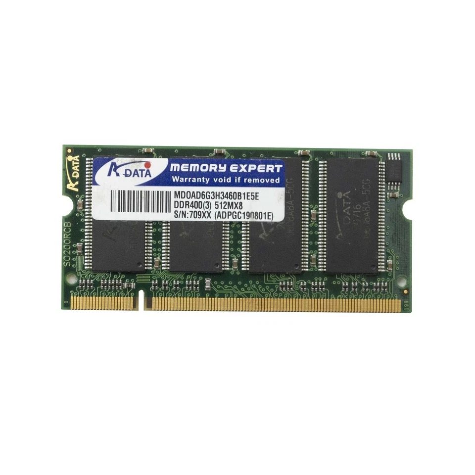 Adata MD0AD6G3H3460B1E5E 512MB 400MHZ DDR DDR1 Sodimm BANC709XX Or Module RAM - Image 1 of 1