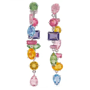 Swarovski Gema Asymmetrical Drop Earrings - Picture 1 of 3