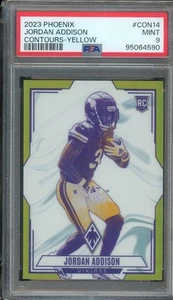 2023 Panini Phoenix #CON-14 Jordan Addison Contours Yellow PSA 9 #/75 - Picture 1 of 1
