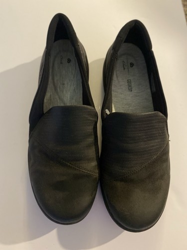 Scarpe da passeggio Clarks Cloudsteppers donna taglia 9 nere basse comode