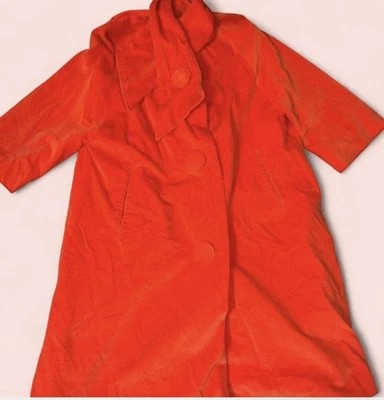 Vintage 1960s Marguerite Rubel Vermillion Swing Coat - Image 1 of 4